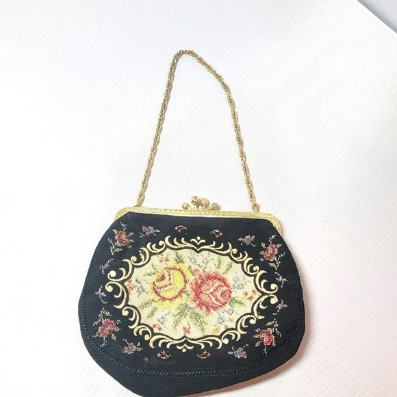 Unbranded Handbags - Unbranded Coin Purse Pouch Decorative Small Handbag Embroidered Flower Clasp